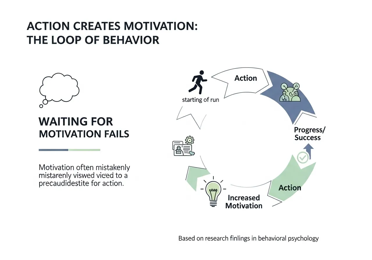 why motivation fails action motivation loop behavior research exercise